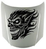 Fiery Demon Skull Vinyl Hood Decal - Custom Car, Truck, or SUV Graphics S24