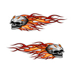 Skull & Flame Golf Cart Decal Set - Outdoor Vinyl - StickerChef