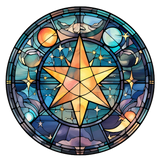Celestial Star Window Cling SGC122 - celestial star printed stained glass window cling - Sticker Chef