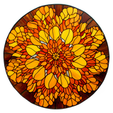 Orange Marigold Window Cling SGC176 - orange marigold printed stained glass window cling - Sticker Chef