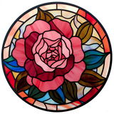 Rose Blossom Window Cling SGC194 - rose blossom printed stained glass window cling - Sticker Chef