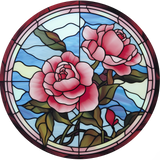 Garden Rose Window Cling SGC200 - garden roses printed stained glass window cling - Sticker Chef