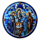 Holy Family Window Cling SGC158 - Holy Family printed stained glass window cling - Sticker Chef