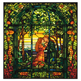 Garden of Eden Cling SGC163 - couple in the garden printed stained glass window cling - Sticker Chef