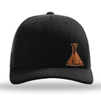Native American Indian TeePee Leather Engraved Trucker Cap Hats