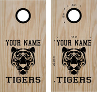 High School Tigers 11 Mascot Sports Team Cornhole Decals Stickers