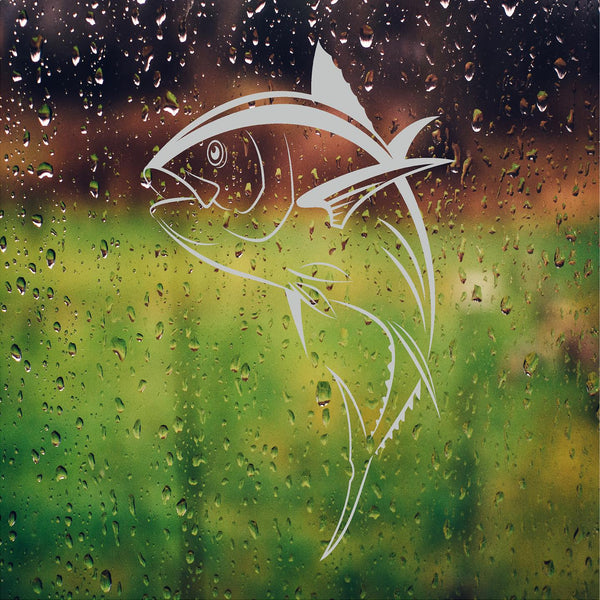 Tuna Fish Ocean Frosted Privacy Film - 12x20 Etched Glass Decal Shower Door Bathroom Window