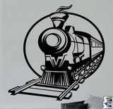 Steam Train Wall Decal - Matte Black Vinyl