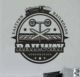 Historic Railroad Wall Decal - Matte Black Vinyl