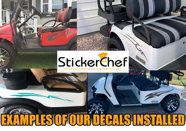 Cart Ride Decals Rally Stripes Golf Cart Decals for Personalised Style