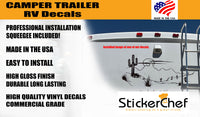 StickerChef  Pontoon Boat Stripe Camping Trailer Decals Motor Home RV Replacement Decals TSW08 Set