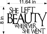 She left Beauty Wall Stickers Decal Graphic Home Decor