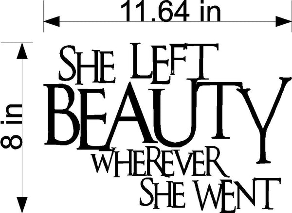 She left Beauty Wall Stickers Decal Graphic Home Decor