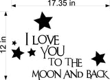 I Love You To The Moon Wall Stickers Decal Graphic Home Decor