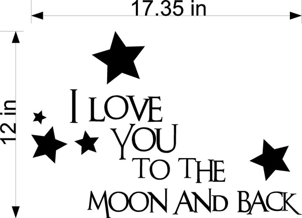 I Love You To The Moon Wall Stickers Decal Graphic Home Decor