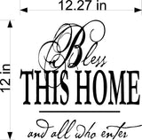 Bless This Home Wall Decal - Inspirational Home Decor Sticker