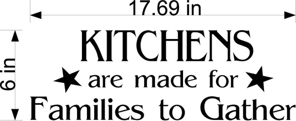 Kitchens Are For Family's To Gather Wall Stickers Decal Graphic Home Decor