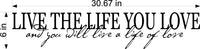 Live The Life You Love Wall Stickers Decal Graphic Home Decor