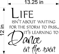 Life Is Not About Waiting For The Storm Wall Stickers Decal Graphic Home Decor