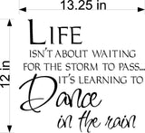 Life Is Not About Waiting For The Storm Wall Stickers Decal Graphic Home Decor