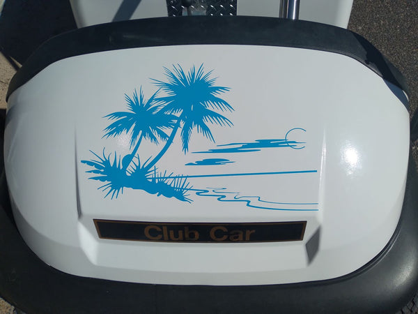 Palm Tree Sunset Golf Cart Dune Buggy Side by Side ATV Decals Stickers