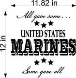 Copy of All Gave Some Some Gave All Marines Wall Stickers Decal Graphic Home Decor