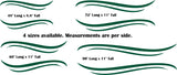 Pontoon Boat Stripe Camping Trailer Decals Motor Home RV Replacement Decals TSW03 Set