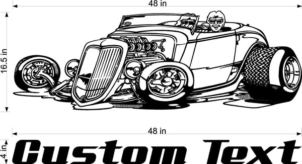 Convertible Vintage Car WC15 Auto Car Wall Decals Stickers Man Cave Boys Room Décor