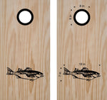 StickerChef A Bass Cornhole Board Decals Bean Bag Toss Sticker Fish