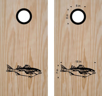 A Bass Cornhole Board Decals Bean Bag Toss Sticker Fish
