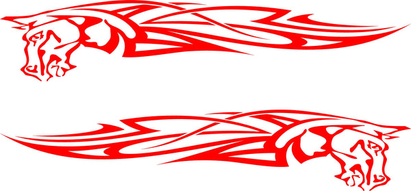 Tribal Horse Flames Decals for Cars Trucks Boats Golf Carts Stickers