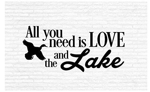 All You Need is Love and The Lake Inspirational Words Quote Home Decor Vinyl Wall Art Stickers Decals Graphics