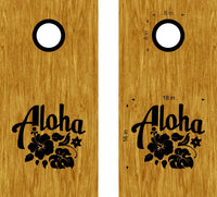 Aloha Hibiscus Cornhole Board Decals Sticker