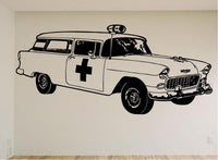 Ambulance Car Wall Decal- Auto Murals- Man Cave Garage Signs