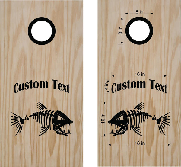 Angry Fish Cornhole Decal Set Boards Bean Bag Toss Sticker
