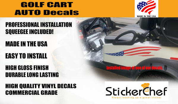 Cart Ride Decals Rally Stripes Golf Cart Decals for Personalised Style