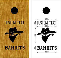 Bandits Mascot Sports Team Cornhole Decals Stickers Bean Bag Toss