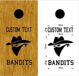 Bandits Mascot Decals for Cornhole Toss Game - Sports Team Stickers
