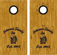 Bar Tavern Pub Family Name Established Date Cornhole Board Vinyl Decal Sticker