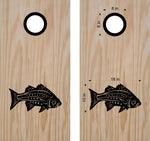StickerChef Bass Cornhole Board Decals Bean Bag Toss Sticker Fish