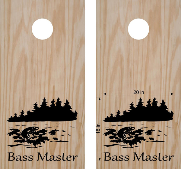 Bass Fishing Cornhole Board Vinyl Decal Sticker