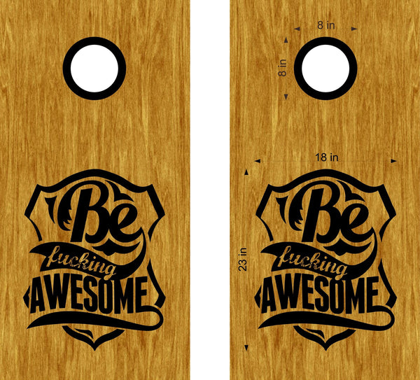 Be Awesome Cornhole Board Decals Sticker