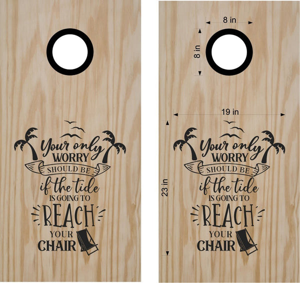 StickerChef Beach Chair Cornhole Decal Set Boards Bean Bag Toss Sticker
