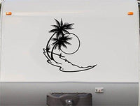 Beach Sunset Palm Tree RV Camper Vinyl Decal Sticker  Scene