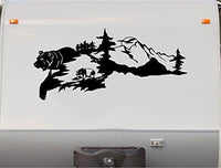 Bear Fishing RV Camper Vinyl Decal Sticker  Mountain Scene
