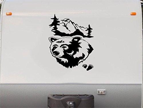 Bear Mountain Scene Fishing RV Camper Vinyl Decal Sticker