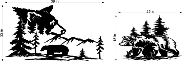 Bear RV Camper Decal Sticker Mountain Scene Set