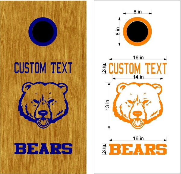 Bears Football School Mascot Cornhole Board Vinyl Decal Sticker MA02