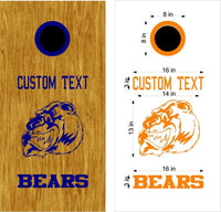 Bears Football School Mascot Cornhole Board Vinyl Decal Sticker MA02b