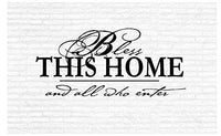 Bless This Home and All That Enter Inspirational Words Quote Home Decor Vinyl Wall Art Stickers Decals Graphics